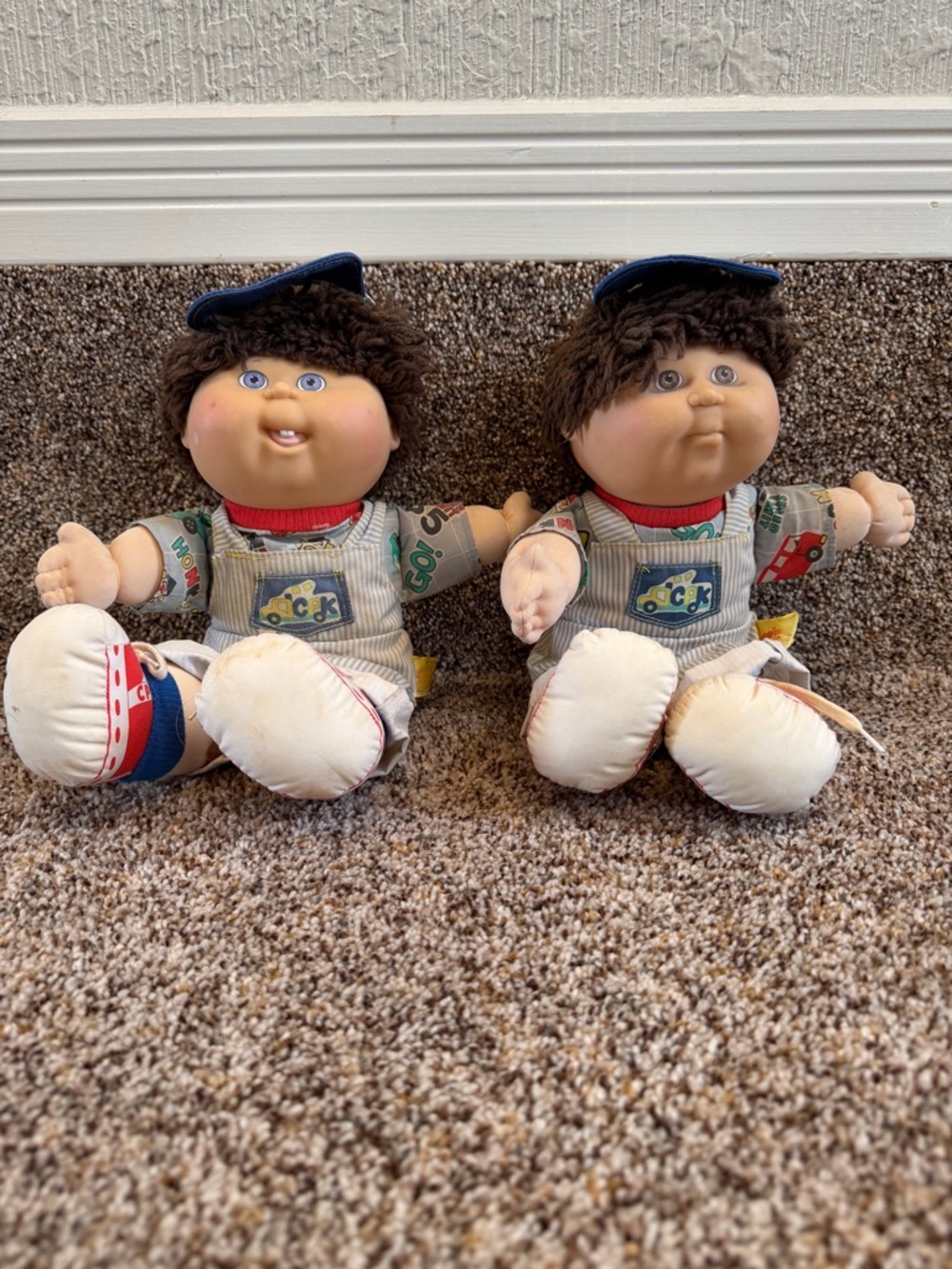 Lot Of Two 1990, 1991 Vintage Cabbage Patch Kids Dolls Hasbro OAA Boy Brown Hair